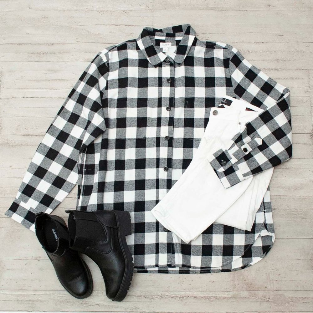 NWT J. Crew Buffalo Plaid Flannel Button Up Shirt Jacket size M